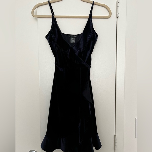 Navy Velvet Dress - Picture 2 of 5